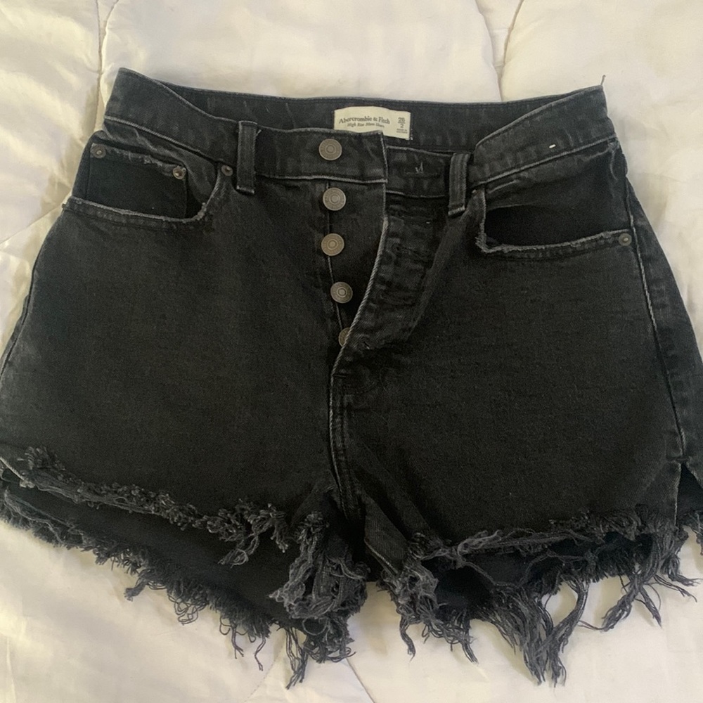Abercrombie Curve Love High Rise Black Shorts